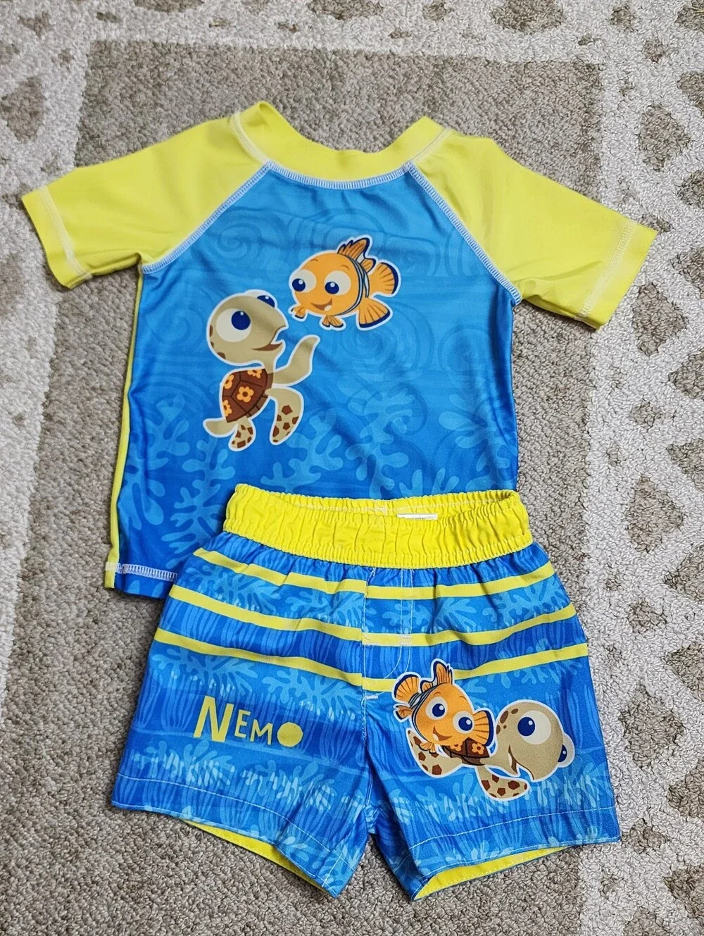Disney Baby Finding Nemo 2-Piece Rash Guard Swim Set 12-18 Months UPF